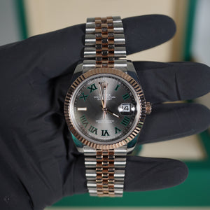 Pre Owned Rolex DateJust 41MM Wimbeldon Dial Rose Gold Two Tone Jubilee