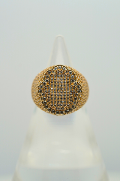 Hamsa Mens Ring 14k Yellow Gold