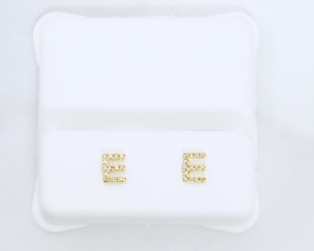 Diamond Letter E 14K Yellow Gold