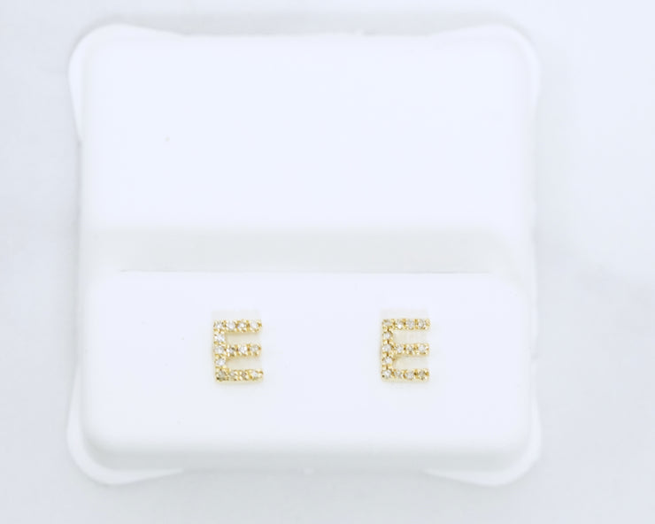 Diamond Letter E 14K Yellow Gold