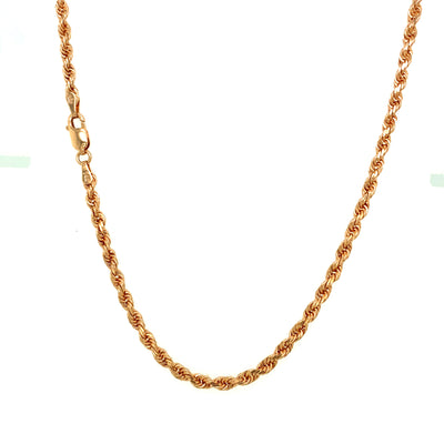Solid Rose Gold Rope Chains 14K
