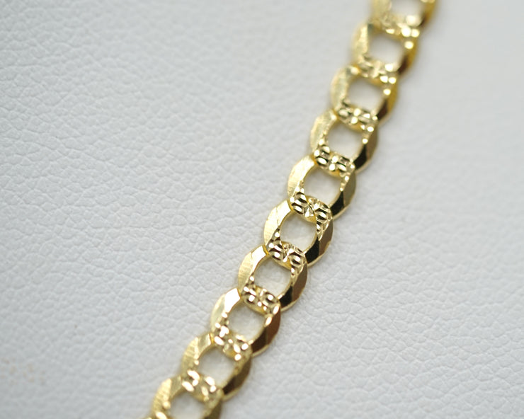 Solid Curb Cuban 4.5mm 14k Yellow Gold