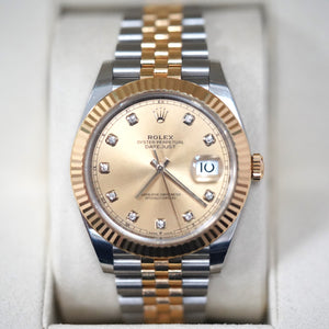 Pre Owned Rolex DateJust 41MM Champgne Diamond Dial