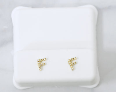 Diamond Letter F 14K Yellow Gold