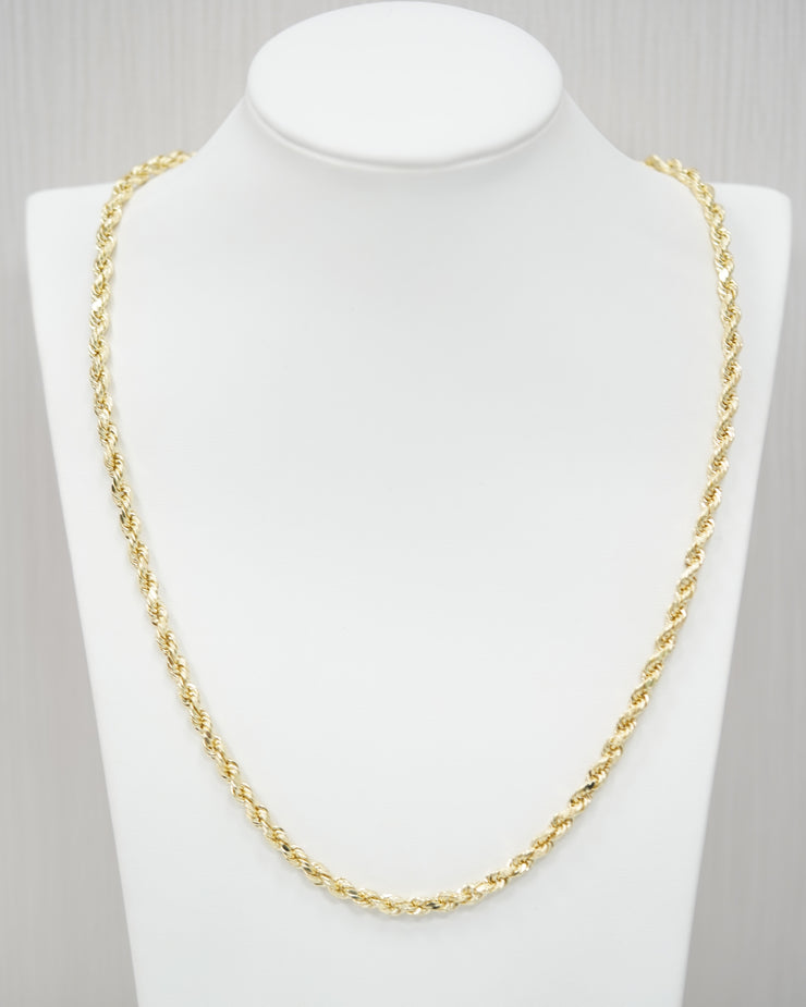 Hollow Rope Chain 14k Yellow Gold