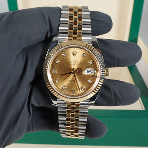 Pre Owned Rolex DateJust 41MM Champgne Diamond Dial