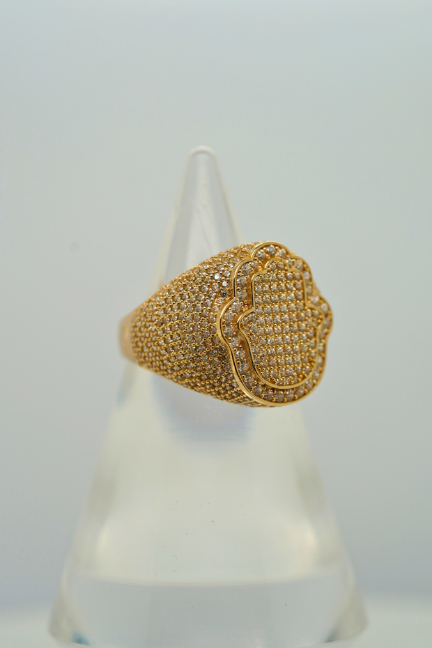 Hamsa Mens Ring 14k Yellow Gold