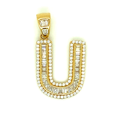 Letter U 14K Yellow Gold