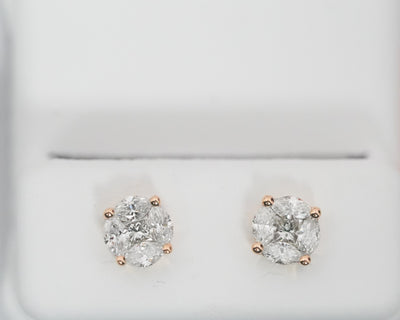 .71 Ct Diamond Studs Rose Gold
