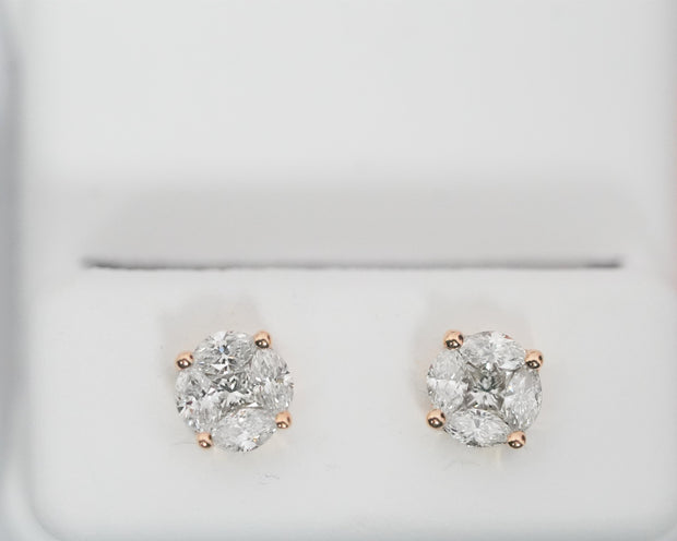 .71 Ct Diamond Studs Rose Gold