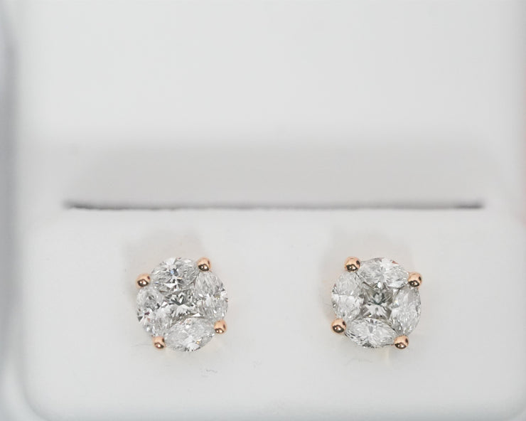 .71 Ct Diamond Studs Rose Gold