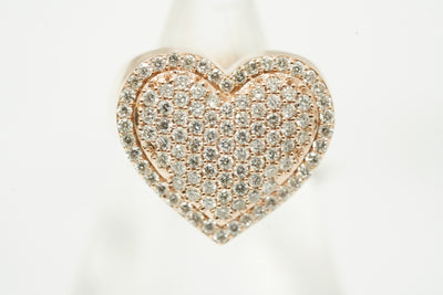 Heart Ring 14K Rose Gold VS Diamonds