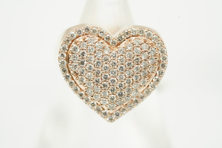 Heart Ring 14K Rose Gold VS Diamonds
