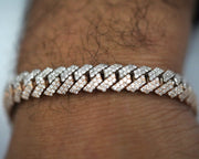 Two-Tone Miami Cuban Bracelet BustDown 10k